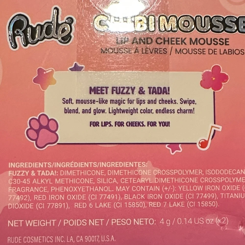 3/$15 🌸 RUDE Chibi Mousse Lip and Cheek Duo - Pink and Brown